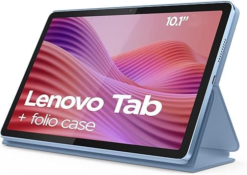 Lenovo MediaTek G85 tablet o przekątnej 10,1" Full HD, 4 GB RAM, 64 GB eMMC, Android 14, Polar Blue, z przezroczystym etui ochronnym