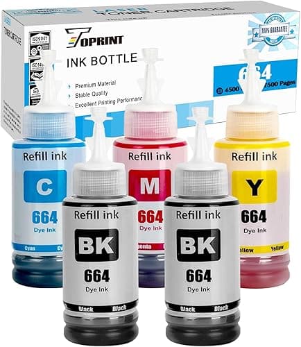 5 kolorów 664 T664 butelki z tuszem kompatybilne z Epson ET-2500 ET-2550 ET-2600 ET-2650 ET- 3600 ET-4500 ET-4550 ET-14000 ET-15000 ET-16500 L1000 0 L111 0 L200 L210 L350 L355 L365 L455 L550 L555