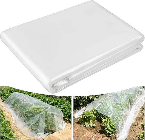 Wytrzymała folia polietylenowa, 2 m x 12 m, bardzo grube, przezroczyste arkusze z tworzywa sztucznego, wodoodporna, pyłoszczelna folia PE do ogrodnictwa, szklarni, izolacji budynków, ochrona przed