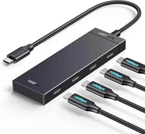 UGREEN USB C Hub 10 Gbps, adapter z 4 portami USB C 3.2, szybki wieloportowy rozdzielacz USB C do iPhone'a 15/15 Pro, MacBooka Pro, iPada Pro, Galaxy S23 i innych urządzeń