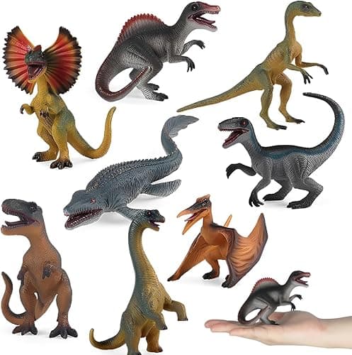Zabawka dinozaurów dla dzieci, 8 sztuk edukacyjnych figurek dinozaurów, zabawka dla dzieci w wieku 3 lat, prezent dla dzieci chłopców dziewczynek, różne realistyczne dinozaury z bezpiecznego