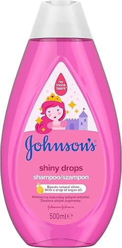Johnson's Shiny Drops szampon 500 ml z Pompką Szampon z olejkiem arganowym i proteinami jedwabiu sprawia, że włosy są miękkie, jedwabiste i lśniące.