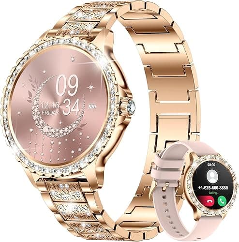 LIGE Damski smartwatch z połączeniem Bluetooth, 1,32" Diamond Smartwatch damski, wodoodporny, z 20 trybami sportowymi, krokomierzami snu, dla systemów iOS i Android