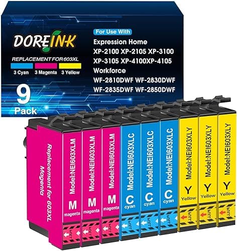 603XL wkłady kolorowe kompatybilne z Epson 603 XL Multipack do Epson Expression Home XP-2100 XP-2105 XP-3100 XP-3105 XP-4100 XP-4105 Workforce WF-2830DWF WF-2830DWF 5DWF WF-2850DWF