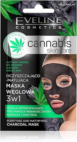 Eveline Cosmetics Cannabis Skin Care Oczyszczająco matująca maska węglowa 3w1, 7 ml