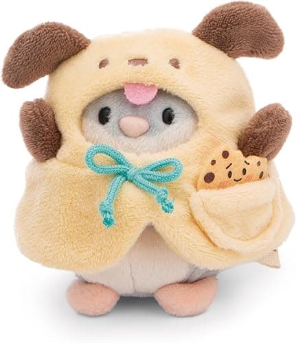 NICI pluszowy Chomik Shai 8cm z ciastkiem i strojem psa w pudełku upominkowym 8,5x6,5x10cm szary - Miękka maskotka z mięciutkiego pluszu, uroczy pluszak do przytulania i zabawy, w każdym wieku - 61144