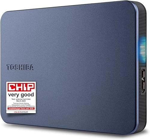 Toshiba Canvio Gaming przenośny zewnętrzny dysk twardy 1 TB, USB 3.2, do Play Station i Xbox, czarny (HDTX210EK3AA)