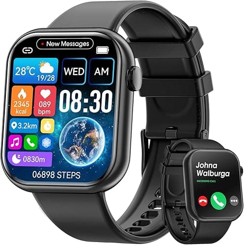 2023 Smartwatch dla mężczyzn i kobiet, ekran smartwatcha z Bluetooth i funkcją głośnomówiącą, inteligentny zegarek z krokomierzem, pulsometr na rękę, zegarek fitness dla Androida iOS