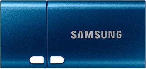 Pendrive Samsung, USB-C, 256 GB, prędkość odczytu 400 MB/s, prędkość zapisu 110 MB/s, pamięć flash USB 3.1 do notebooków, tabletów i smartfonów, niebieski, MUF-256DA/APC