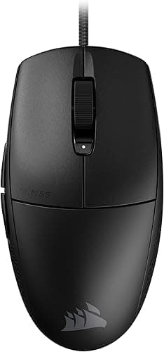 CORSAIR M55 Lekka FPS Przewodowa Mysz Gamingowa – 16 000 DPI – Sześć Programowanych Przycisków – Uchwyty Boczne o Fakturze – Czarny