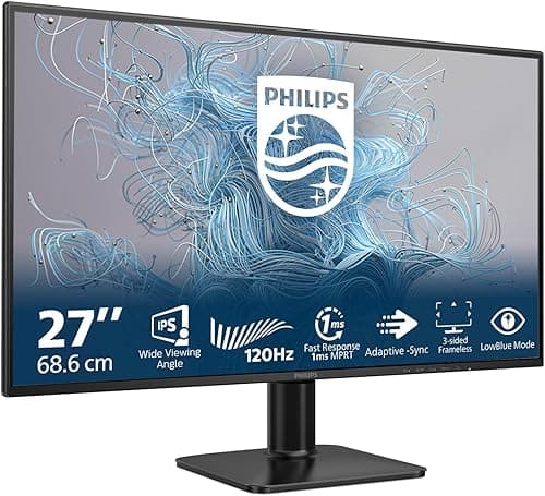 PHILIPS 27E2N1110 27-calowy monitor FHD, 120 Hz, IPS, 1 ms MPRT Adaptive Sync (1920 x 1080, HDMI 1x 1,4, DP) czarny/czerwony