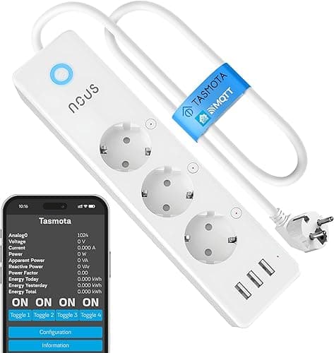 Nous A5T WiFi Smart Power Strip z Tasmota: Inteligentna Listwa Zasilająca z Kontrolą Głosową i Ochroną Przepięciową