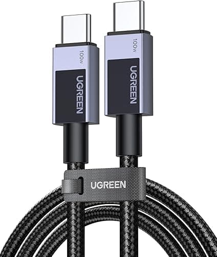 UGREEN 100W kabel USB C PD 3.0 kabel ładujący USB C do USB C 5A/20V kompatybilny z iPhone 15, M3 MacBook Pro/Air, iPad Air/Pro 2024, Galaxy S24 Ultra A55 Pixel 8a Steam Deck itp. (1M)