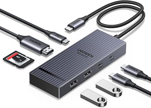 UGREEN Revodok Pro 10Gbps USB C Hub, adapter USB C z HDMI 4K@60Hz, stacja dokująca z USB-A 3.2, 2*USB-C 3.2, czytnik kart SD/TF, PD 100W kompatybilny z MacBook, Surface, iPad Pro i więcej