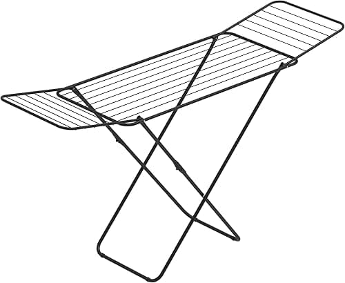 Rörets Suszarka Tony – Zamykane skrzydła – Zamek bezpieczeństwa – 50 x 181 x 92 cm – Powierzchnia suszenia 18 m – Design i jakość od najmocniejszej szwedzkiej marki suszarek (Czarny)