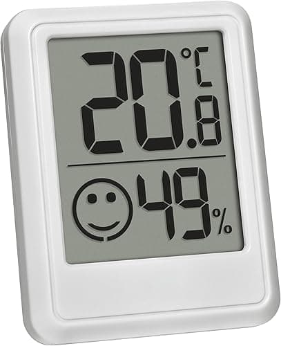 TFA Dostmann 30.5060.02 Cyfrowy higrometr wewnętrzny Mini z dołączoną baterią Biały