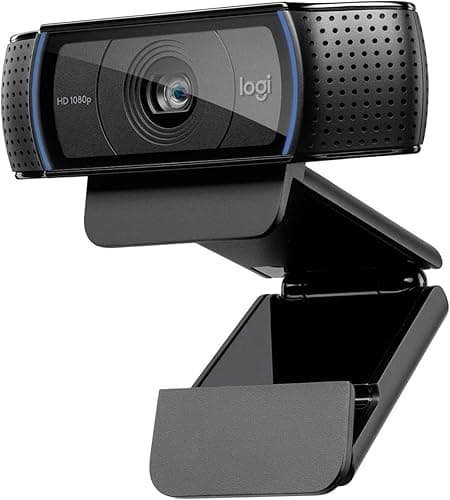 Logitech HD Pro Webcam C920 Połączenia Wideo W Wysokiej Jakości, Z Rozdzielczością Full Hd 1080P I Osłoną Migawki, Pc/Mac/Chromebook - Czarny