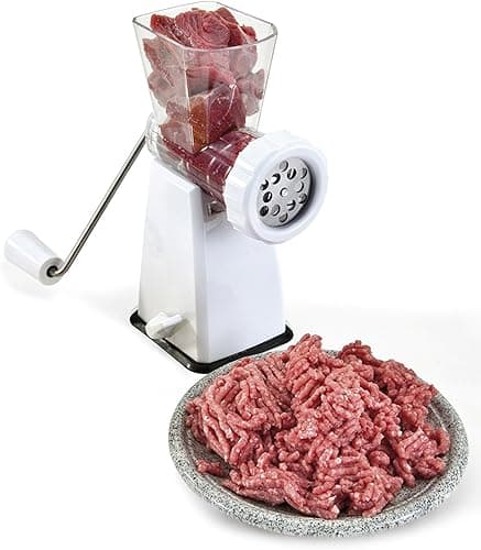 Metaltex Maszynka do mięsa, tworzywo sztuczne/stal nierdzewna, biała, 24,6 x 11,1 x 24,8 cm