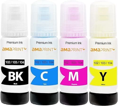 Amaprint 4 XL Tusze kompatybilne z Epson 102 103 104 dla EcoTank ET 2700 2750 2751 2756 2800 2850 2856 3700 3750 3850 4750 4800 4850 4856 15000 WORKFORCE ST-2000 2100 3000 4000 4100 (280ml)