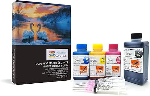 BLUE SWAN Zestaw tuszu do napełniania 550 ml kompatybilny z Canon PG-540/CL-541 (XL) – 250 ml czarny + 3×100 ml CMY – PIXMA MG2150/MG2250/MG3150/MG3250/MG3550/MG3650/MG4150/MG4250