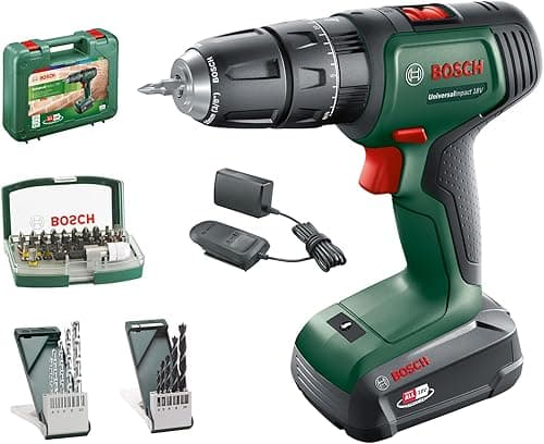 Bosch akumulatorowa wiertarko-wkrętarka udarowa UniversalImpact 18V (1 akumulator, system 18V, walizka) – Amazon Edition