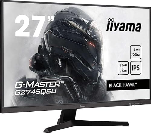 Iiyama G-Master G2745QSU-B2 27-calowy wyświetlacz do gier QHD 100 Hz, synchronizacja adaptacyjna IPS, 1 ms (MPRT), 2560 x 1440, HDMI/DP, 2 x USB