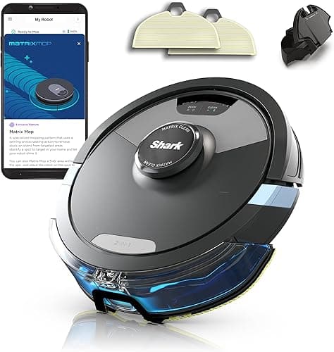 Shark Matrix Plus 2 w 1 Robot Odkurzacz z LiDAR Home Mapping, matryca i czyszczenie krawędzi dywanu, twardych podłóg i sierści zwierząt, automatyczne ładowanie,