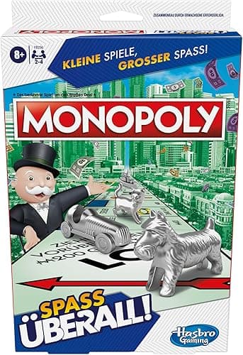 Monopoly Kompaktowa, przenośna gra dla 2-4 graczy, gra podróżna dla dzieci, zabawa wszędzie