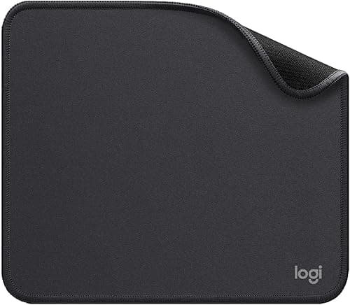 Logitech Mouse Pad - Studio Series, Podkładka pod myszkę komputerową z antypoślizgowym, gumowym spodem, odporną na zalanie powierzchnią, trwała, przenośna, nowoczesny design - Szary