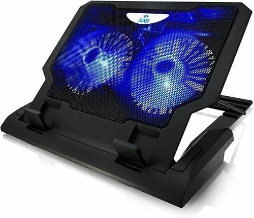 AABCOOLING NC65 - Podstawka chłodząca do Laptopa, Podkładka z 2 wentylatorami do Komputera Przenośnego, Chłodzenie Laptopa na USB, Stojak Cooler
