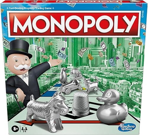 Monopoly Game, Family Board Game for 2 to 6 Players, Monopoly Board Game for Kids Ages 8 and Up, Includes Fan Vote Community Chest Cards, Package May Vary
