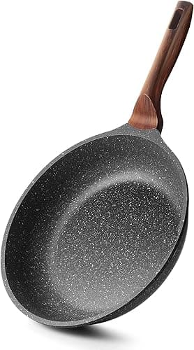 RIOVARM Patelnia na indukcję, 20 cm, nieprzywierająca, powłoka granitowa, bez PFOA, do smażenia, do wszystkich rodzajów kuchenek