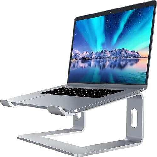 SOUNDANCE Aluminiowy stojak na laptopa na biurko kompatybilny z Mac MacBook Pro Air notebookiem Apple, przenośny uchwyt ergonomiczny podest metalowy do 10 do 15,6 cala komputera stacjonarnego, LS1