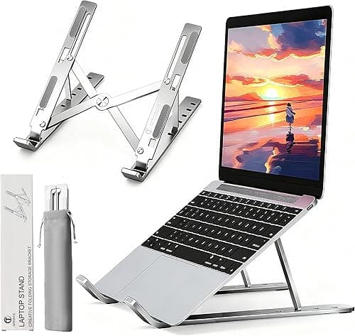 AiTodos® Stojak na Laptopa, 8-16 Cali, Podstawka do Laptopa, Antypoślizgowa w 6 Pozycjach, Stop Aluminium, Stojaki na Laptopa, Podstawka Pod Laptopa, Laptop Stand,Regulowana Podstawka Pod Notebooka
