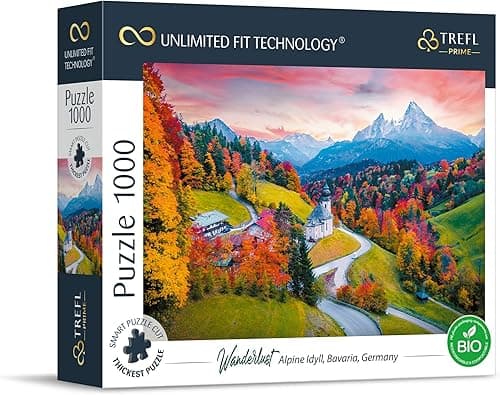 Trefl Prime - Puzzle UFT Wanderlust: Alpine Idyll, Bavaria, Germany - 1000 Elementów, Najgrubsza Tektura, BIO, EKO, Alpy, Niemcy, Bawaria, Góry, Kreatywna Rozrywka dla Dorosłych i Dzieci od 12 Lat