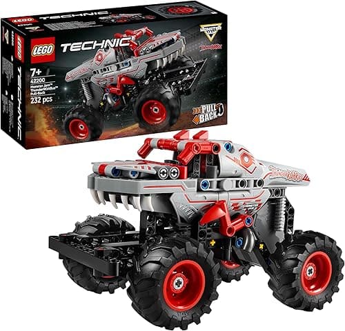 LEGO Technic Monster Jam ThunderROARus z Napędem Typu Pull-Back, Zabawka dla Dziecka do Zbudowania, Model Pojazdu Monster Truck, Kreatywny Prezent dla 7-latka, dla Chłopca i Dziewczynki, 42200
