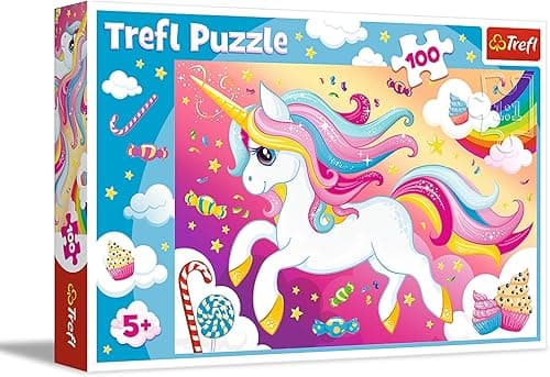 Trefl Piękny Jednorożec Puzzle 100 Elementów o Wysokiej Jakości Nadruku dla Dzieci od 5 lat