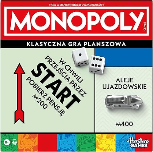 Gra planszowa Monopoly z tacką i większymi pionkami - wersja polska
