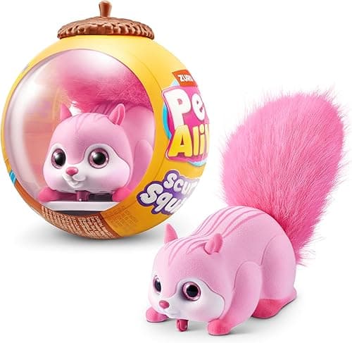 Pets Alive Scurry'n Squirrel Pink firmy ZURU – interaktywny robot zwierzak, ruchoma wiewiórka z realistycznymi mi i dźwiękami, od 2 lat