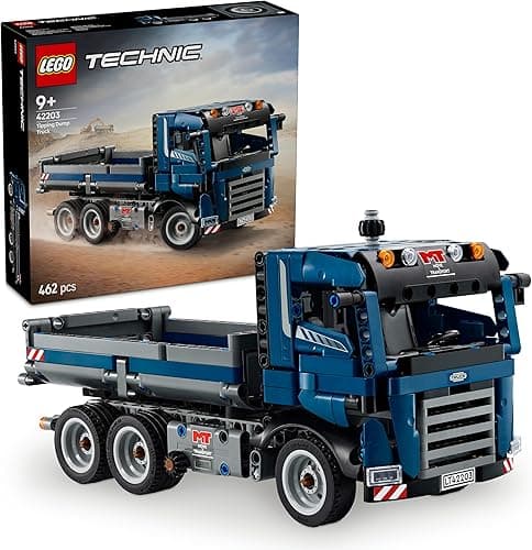 LEGO Technic Wywrotka z przechylaną skrzynią, Maszyna Budowlana do Zbudowania, Zabawka Konstrukcyjna dla Dziecka, dla Fana Zabawek Kreatywnych, Prezent dla 9-latka, Chłopca i Dziewczynki 42203