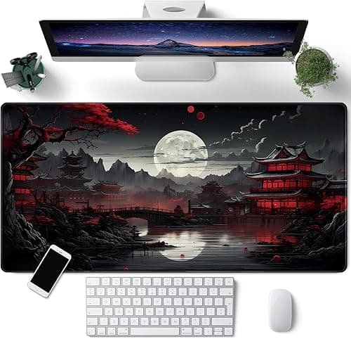 Duża gamingowa podkładka pod mysz XXL 900 x 400 mm Gamer Mouse Pad z szytymi krawędziami – pod biurkową podkładką – akcesoria do biura, antypoślizgowa guma na dole Xin (powierzchnia, 900x400mm)