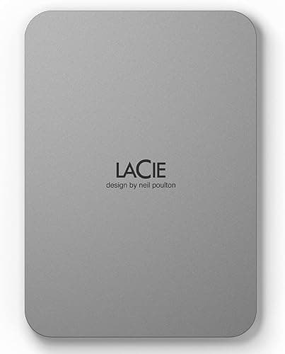 LaCie Mobile Drive 2TB, Zewnętrzny dysk twardy przenośny, PC Mac iPad & iPhone, Adobe All Apps, Data Rescue Service (STLP2000400)