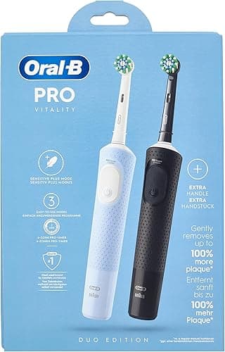Oral-B Vitality Pro 4210201446514 Szczoteczka Elektryczna, Niebieski/Czarny, 2 sztuki