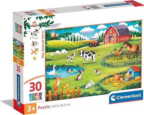 Clementoni Supercolor Puzzle The Animal Farm, 30 Elementów, Puzzle Dla Dzieci 3 Lat, Wysokiej Jakości Nadruku, Made In Italy - 20286