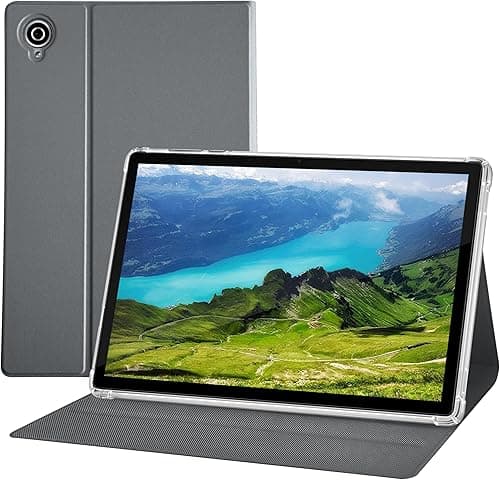 Tablet z systemem Android 14, 10-calowy tablet z etui ochronnym, czterordzeniowy procesor, aparat przedni 5,0 MP + aparat tylny 8,0 MP, 5000 mAh Bluetooth IPS, tablet Wi-Fi