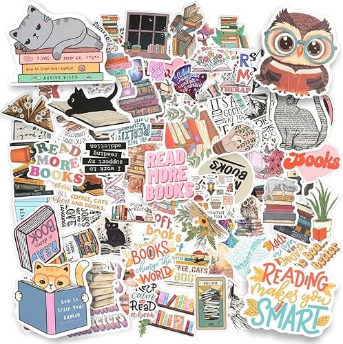 AUAUY Naklejki na książki - 100 szt. motywacyjnych naklejek z cytatem, wodoodporne, biblioteka i nie tylko