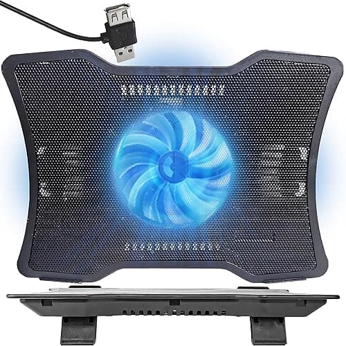 Retoo Podkładki chłodzące do laptopa, do laptopa o przekątnej ekranu 11-15,6", szybki proces chłodzenia, wentylowany stojak na notebooka, biurko i na kolanach, stojak na laptopa do gier, cichy