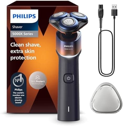 Philips Golarka elektryczna z serii 5000X, golenie na mokro i sucho, technologia Skin Protect, elastyczna głowica 360, 1 godz. ładowania = 50 minut użycia. Technologia Quick Charge, model X5012/00