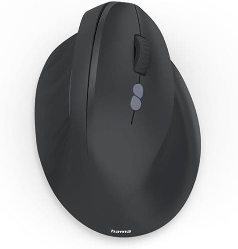 Hama Ergonomiczna bezprzewodowa mysz pionowa 2,4 GHz EWM-500R, dla praworęcznych, 7 przycisków, regulowana DPI (1000/1200/1600), optyczna, odbiornik Nano USB, przyciski nawigacyjne i wspomaganie AI