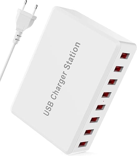 Ładowarka USB wielokrotna, Rsydmny 50W Ładowarka USB 8-portowy zasilacz USB, 5V 10A Stacja ładowania USB-A do wielu urządzeń, Stacja ładująca USB dla iPhone 15/14/13 Pro Max iPad Samsung S23, Huawei